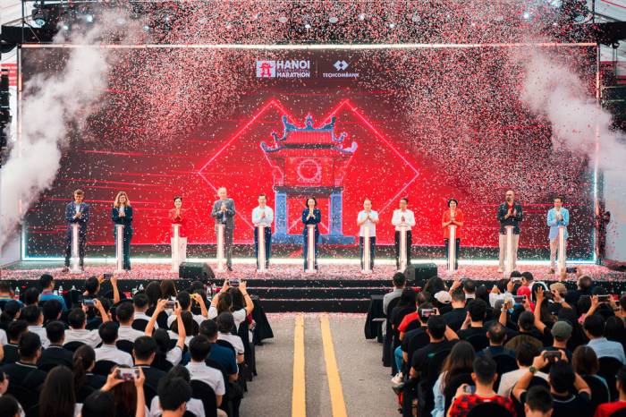Giải Marathon Quốc tế Hà Nội Techcombank Mùa thứ 5 chính thức khai mạc. Ảnh: Techcombank