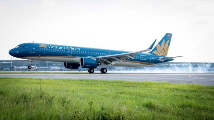 Vietnam Airlines khai thác đường bay Hà Nội đến Ahmedabad và chiều ngược lại bằng máy bay Airbus A321. Ảnh: Vietnam Airlines