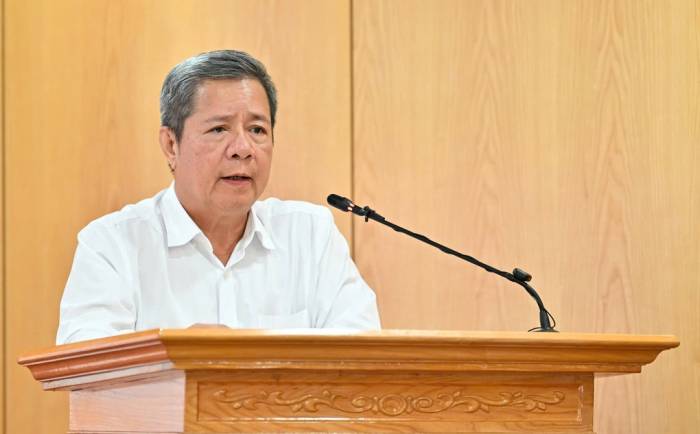 Ông Bùi Quốc Hùng, Phó cục trưởng Cục Điện lực, trả lời tại họp báo. Ảnh: Moit