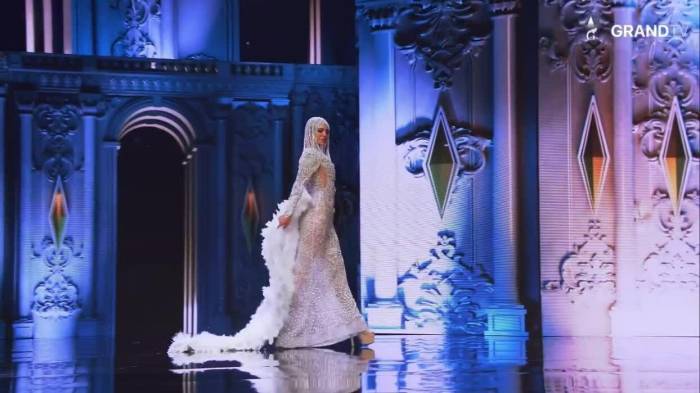 Shyare Andrade Hidalgo diễn trang phục dạ hội tại bán kết Miss Grand International 2026