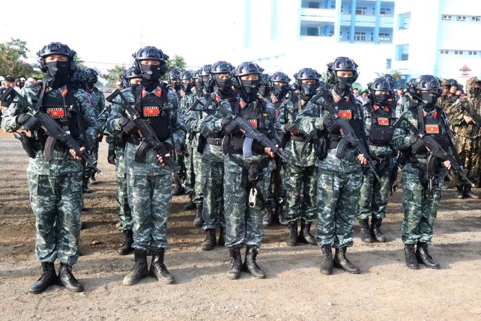 Gần 4.000 cán bộ, chiến sĩ tham gia diễn tập. Ảnh: Ngọc Oanh