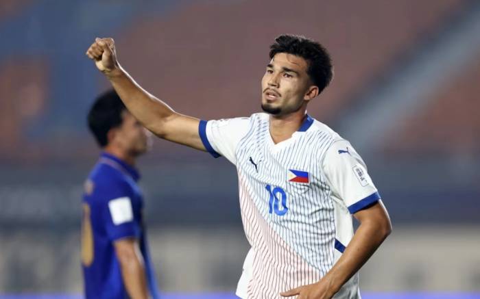 Kristensen ăn mừng bàn thắng vào lưới Thái Lan ở FIFA ASEAN Cup trên sân Si Jalak Harupat, Bandung, Indonesia ngày 2/10/2026.