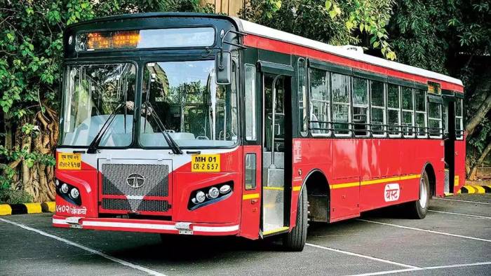 Xe buýt hãng BEST ở Mumbai, Ấn Độ. Ảnh: ET Auto News