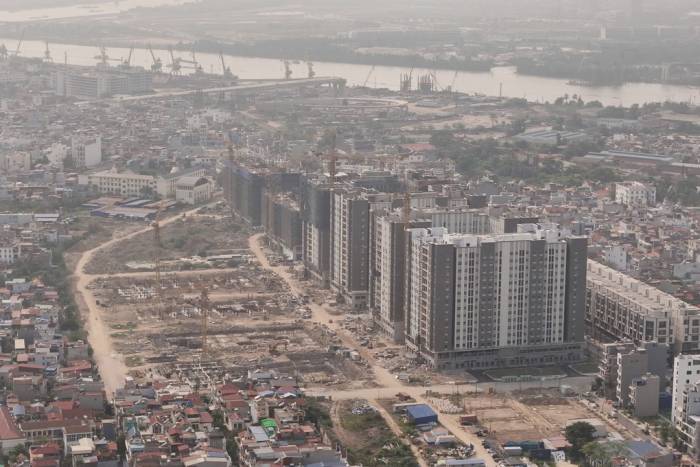 Một dự án nhà ở xã hội kết hợp nhà ở thương mại đang triển khai ở Hải Phòng. Ảnh: Lê Tân
