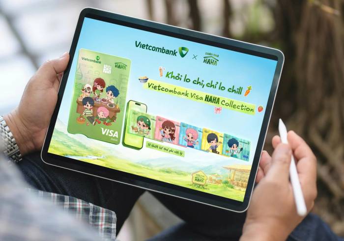 Bộ sưu tập thẻ ghi nợ quốc tế Visa Haha Collection. Ảnh: Vietcombank