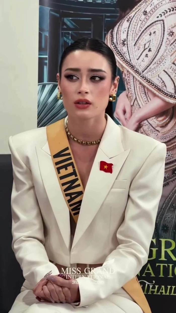 Emoura Phạm thi phỏng vấn kín tại Miss Grand International 2026