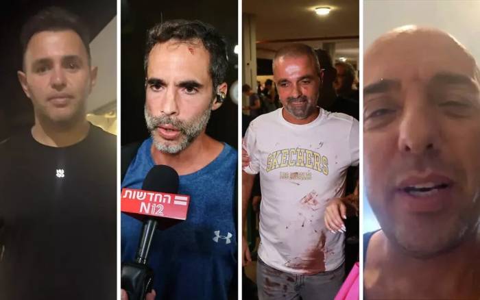 Từ trái qua phải: bác sĩ  Shota Musayev, Asaf Rajuan, Yaniv Hayoun và Tzvika Manes trở về Israel hôm 30/9. Ảnh: Times of Israel