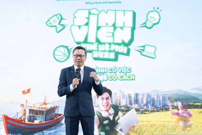Ông Vũ Văn Thắng, Tổng Giám đốc Herbalife Việt Nam và Campuchia, phát biểu tại sự kiện. Ảnh: Tùng Đinh