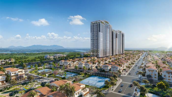 Căn hộ Beachtro Tower nằm trên đại lộ 3 tháng 2. Ảnh phối cảnh: Sun Property