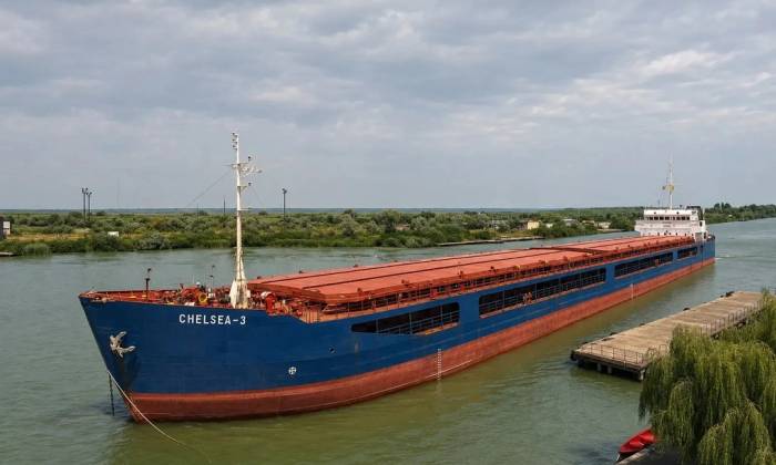Tàu hàng Chelsea 3 neo đậu tại cảng Sulina, Romania ngày 17/7. Ảnh: Marine Traffic