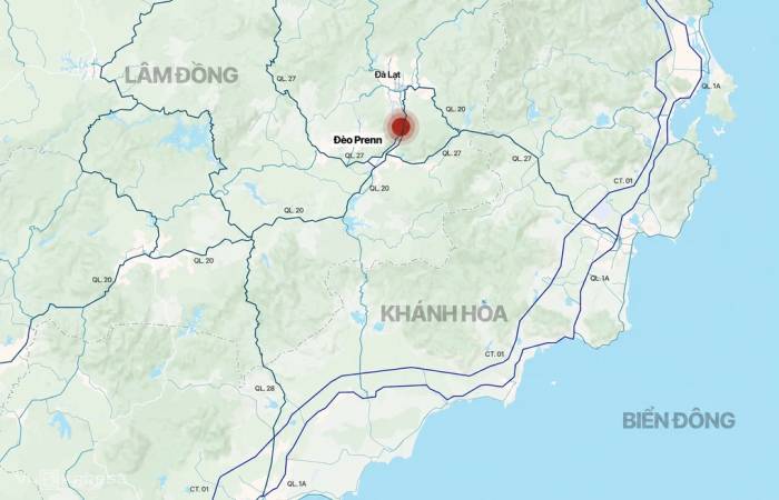 Vị trí đèo Prenn. Đồ họa: Tâm Thảo