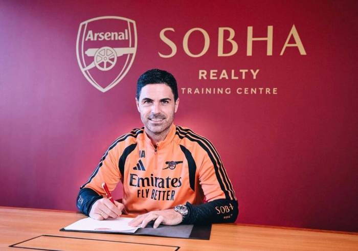 HLV Mikel Arteta ký hợp đồng mới với Arsenal ngày 7/10/2026. Ảnh: Arsenal FC