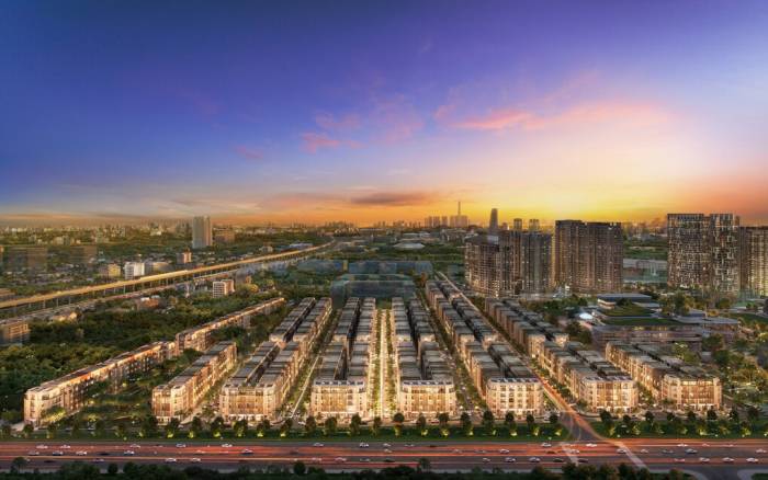 Phối cảnh The Global City và một phần khu Đông TP HCM khi hoàn thiện trong tương lai. Ảnh: