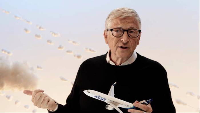 Bill Gates nói về hiện tượng vệt ngưng tụ của ngành hàng không. Ảnh cắt từ video trang Gates Notes