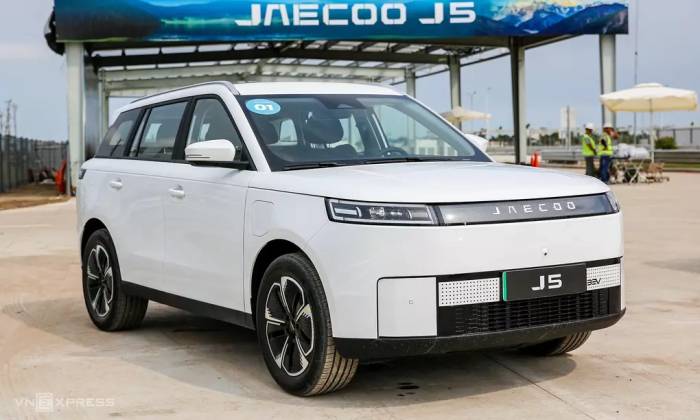 Jaecoo J5 thuần điện tại nhà máy của hãng ở Hưng Yên. Ảnh: Lương Dũng