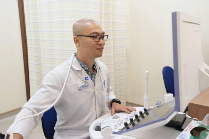 Bác sĩ siêu âm đánh giá các chỉ số tăng trưởng và theo dõi sức khỏe thai nhi. Ảnh minh họa: Bệnh viện Đa khoa Tâm Anh