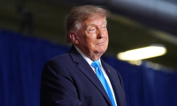 Tổng thống Trump tại bang Nebraska hôm 5/10. Ảnh: AP