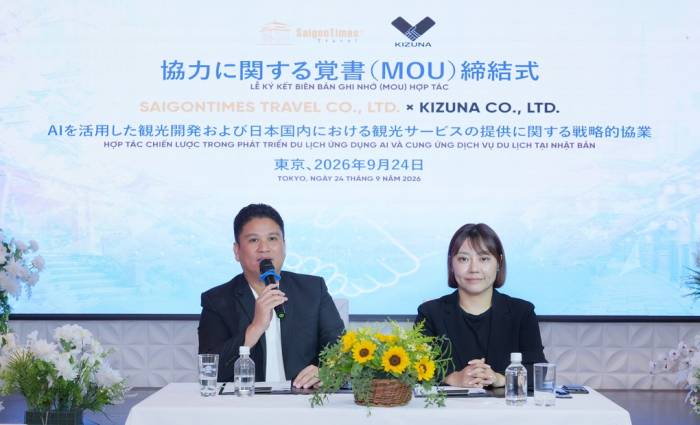 Ông Minh nói AI sẽ được ứng dụng trong quá trình chuẩn bị hồ sơ, tư vấn và xây dựng hành trình cho du khách. Ảnh: SaigonTimes Travel