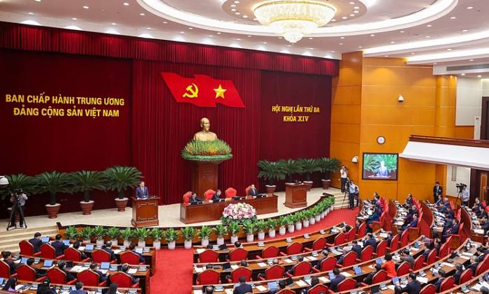 Phiên khai mạc Hội nghị lần thứ ba Ban Chấp hành Trung ương Đảng khoá 14 hồi tháng 7/2026. Ảnh: VGP