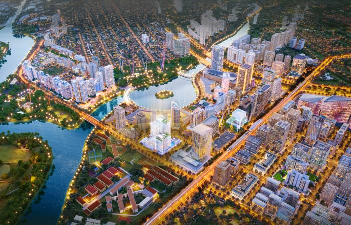 Vị trí của Triton Crown nằm giữa trung tâm Phú Mỹ Hưng. Ảnh: Phú Mỹ Hưng