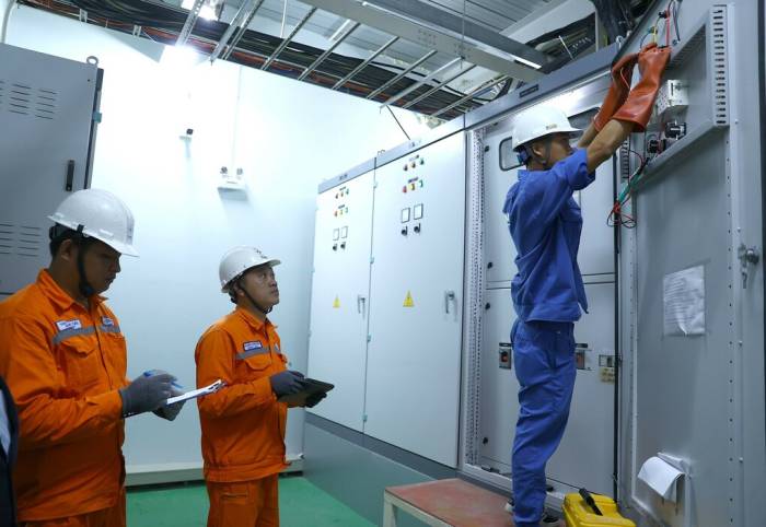 EVNSPC luôn phối hợp chặt chẽ với các chủ đầu tư, doanh nghiệp trong quá trình cung cấp điện. Ảnh: EVNSPC