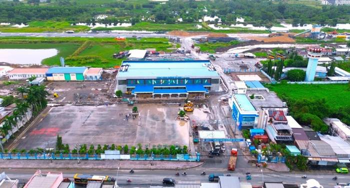 Công trường dự án mở rộng, nâng cấp Cảng Hàng không Cà Mau. Ảnh: An Minh