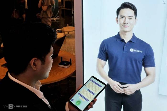 Một người dùng tương tác với trợ lý ảo AI. Ảnh: Trọng Đạt