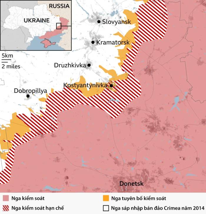 Vị trí Kramatorsk. Đồ họa: BBC