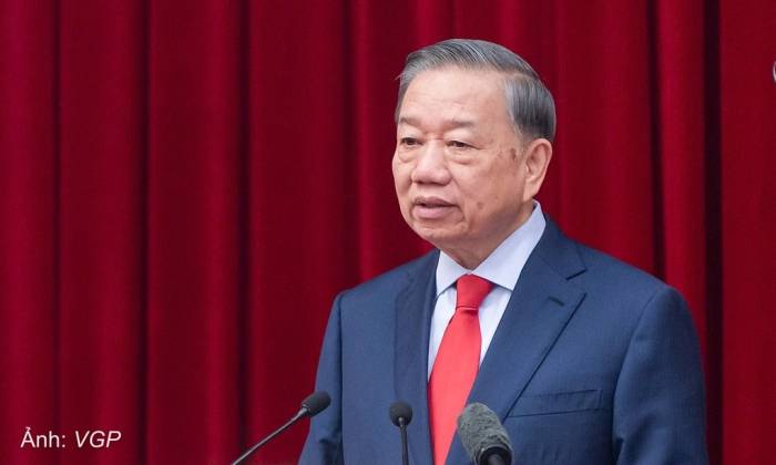 Tổng Bí thư, Chủ tịch nước Tô Lâm phát biểu khai mạc Hội nghị Trung ương 4 khóa 14, sáng 5/10. Ảnh: VGP