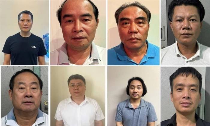 Một số bị can trong vụ án. Ảnh: Bộ Công an