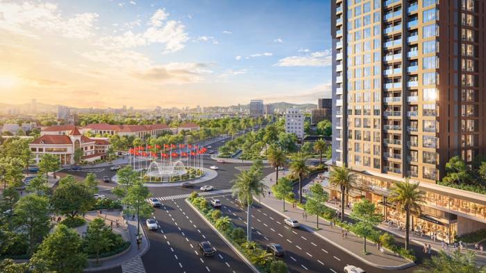 Vòng xuyến Hải Quan góp phần thúc đẩy tiềm năng khai thác cho thuê của Sun Glory Residence. Ảnh: Sun Property