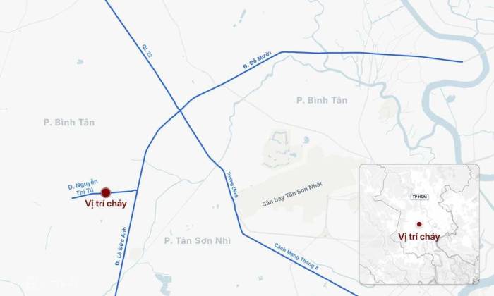 Khu vực xảy ra cháy. Đồ họa: Hoàng Thanh
