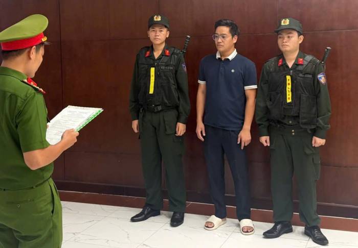 Nghi can tại cơ quan điều tra. Ảnh: Công an TP HCM