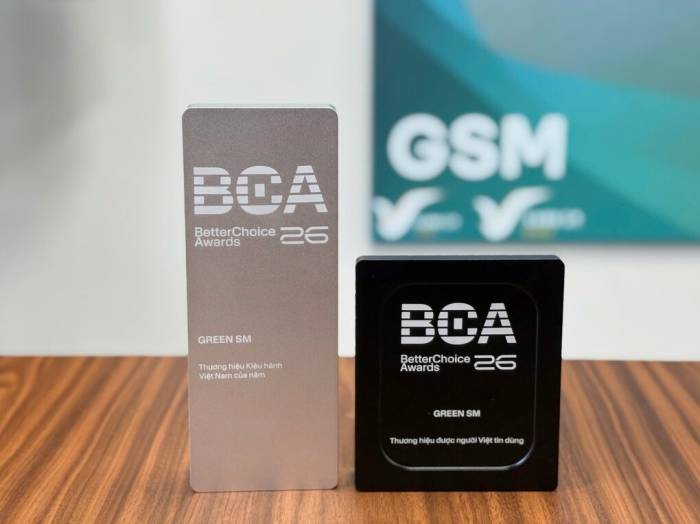 Bộ đôi giải thưởng của Green SM. Ảnh: Vingroup