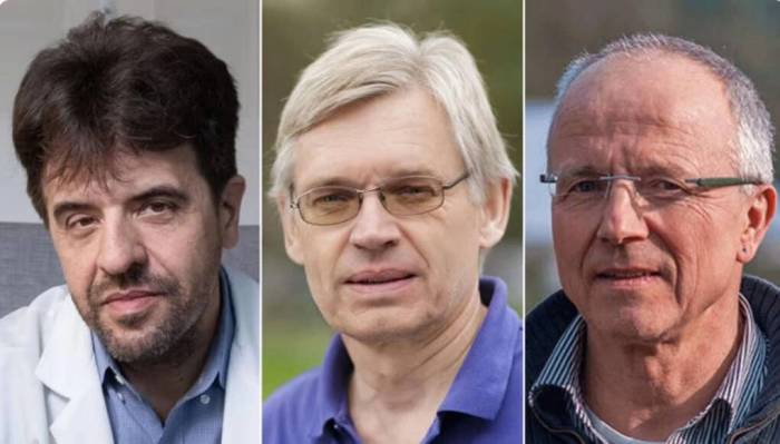 Ba nhà khoa học giành giải Nobel Y sinh 2026, từ trái qua gồm Karl Deisseroth, Peter Hegemann và Georg Nagel. Ảnh: Stanford Health Care/AIChE