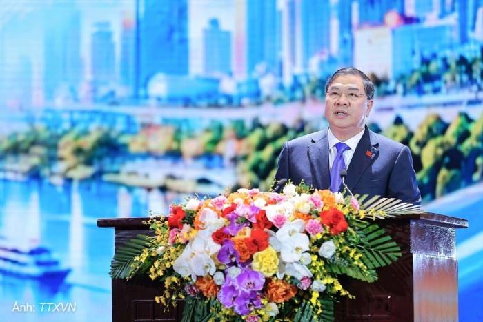 Phó thủ tướng thường trực Phạm Gia Túc phát biểu tại lễ kỷ niệm Ngày Doanh nhân Việt Nam. Ảnh: TTXVN