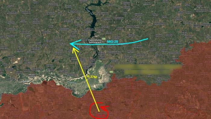 Mô phỏng diễn biến vụ tiêm kích MiG-29 Ukraine bị bắn rơi. Đồ họa: X/AMK Mapping