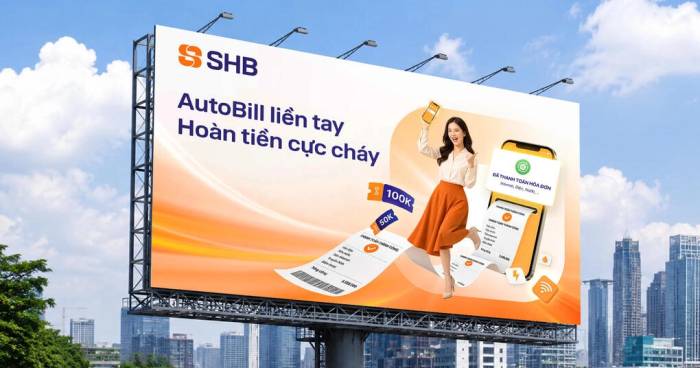 SHB triển khai chương trình AutoBill liền tay - Hoàn tiền cực cháy trên ứng dụng SHB SAHA. Ảnh: SHB
