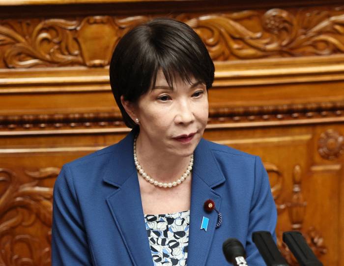 Thủ tướng Nhật Bản Sanae Takaichi trong phiên chất vấn tại quốc hội ngày 8/10. Ảnh: AFP