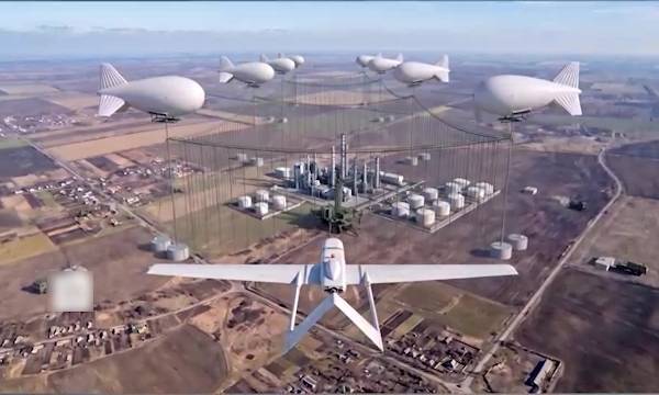 Hệ thống rào chắn bằng khí cầu trong UAV của Nga. Đồ họa: Vesti